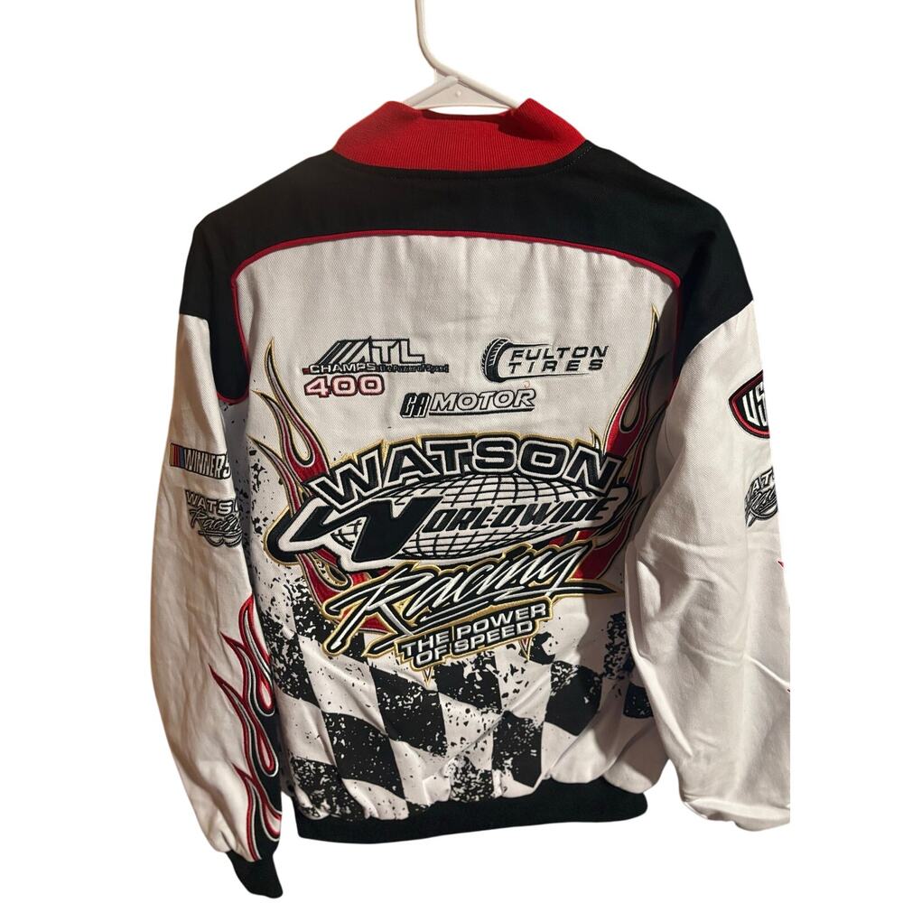 NWT SZ M - Watson Racing Moto Jacket, Wht/Blk/Red - Picture 2 of 3